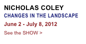 NICHOLAS COLEY
CHANGES IN THE LANDSCAPE
June 2 - July 8, 2012
See the SHOW >